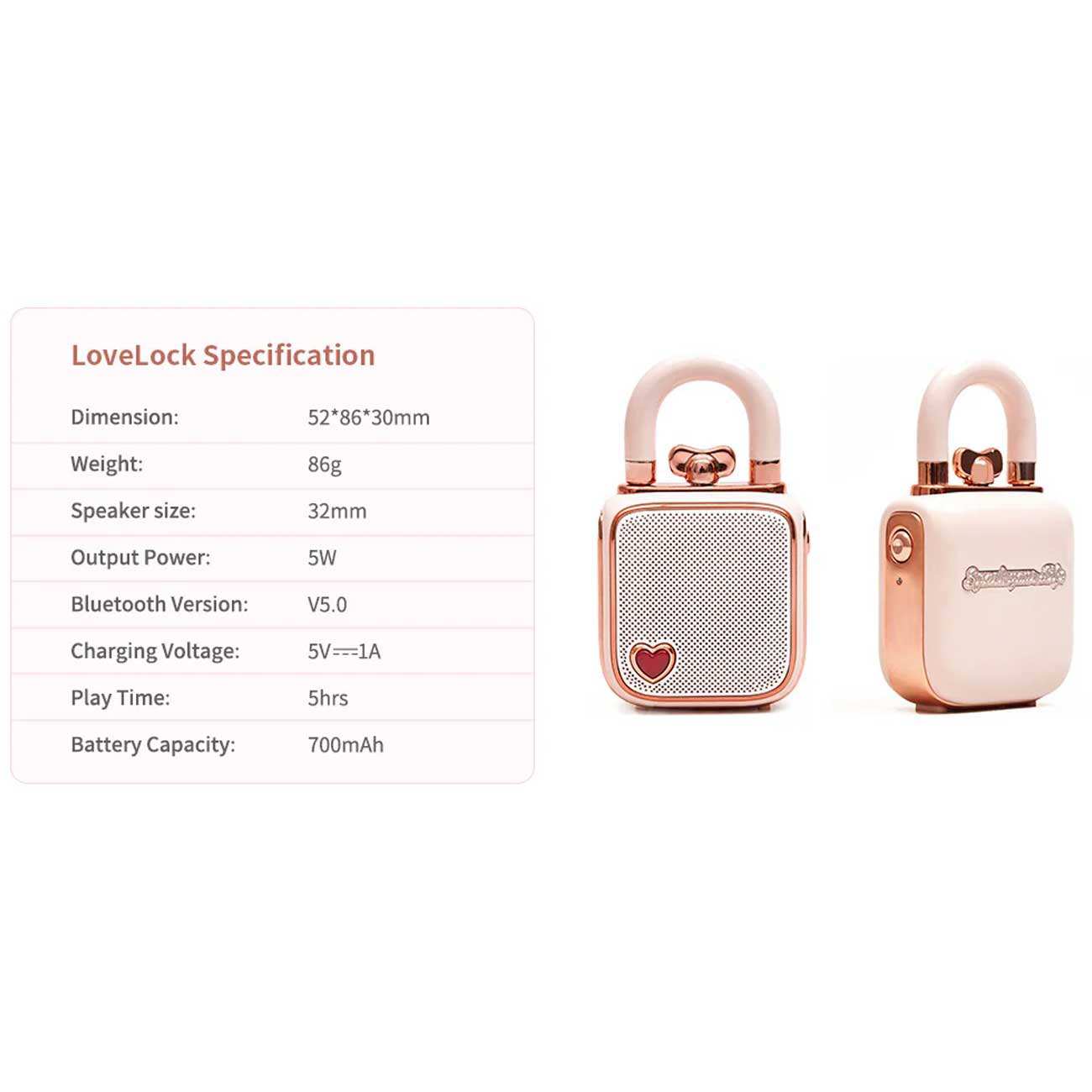 مینی اسپیکر بلوتوثی قابل حمل شارژی دیووم LOVE LOCK