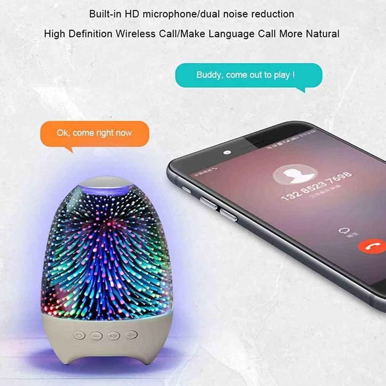 اسپیکر بلوتوثی و چراغ خواب رومیزی قابل حمل لمسی اِیسکول S609