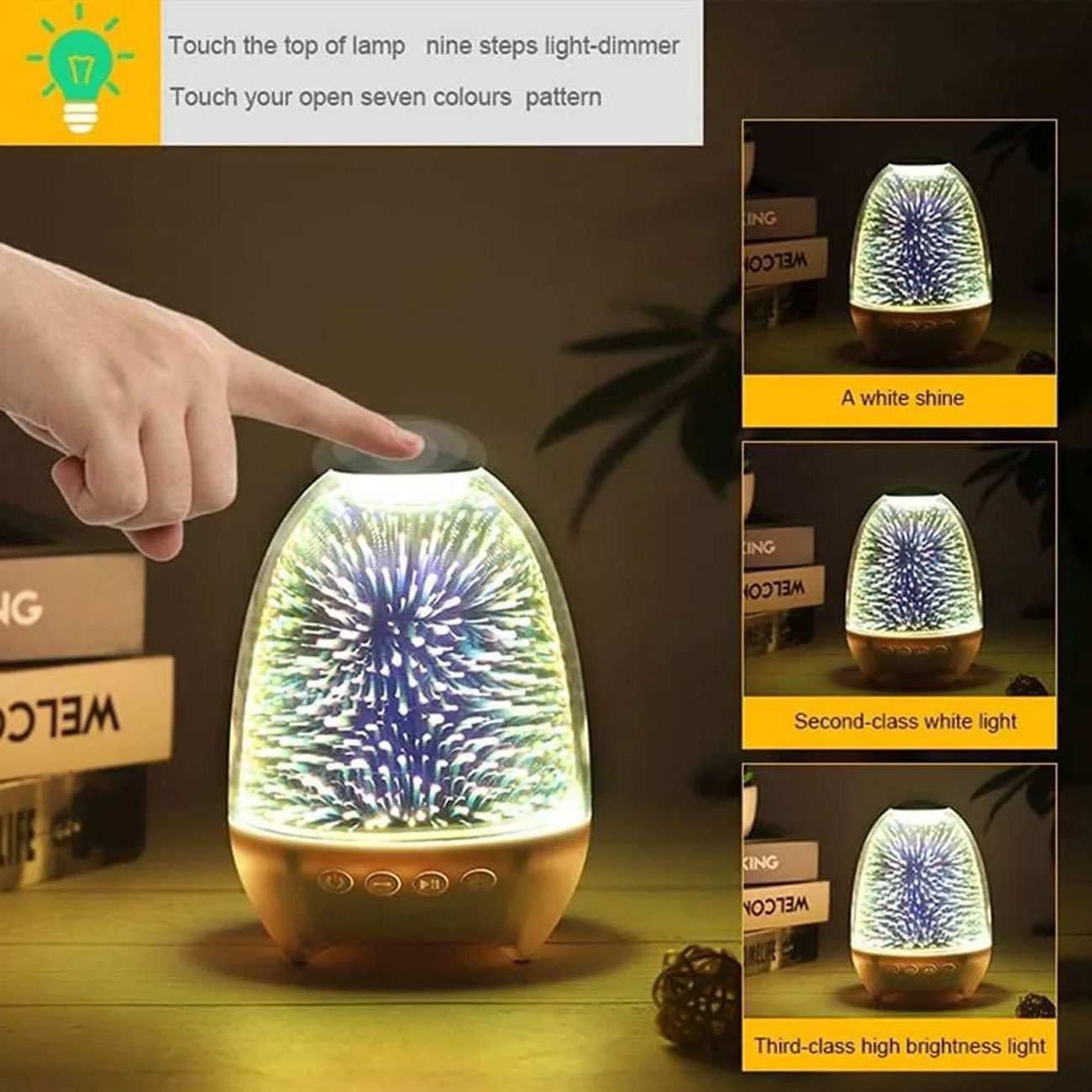 اسپیکر بلوتوثی و چراغ خواب رومیزی قابل حمل لمسی اِیسکول S609