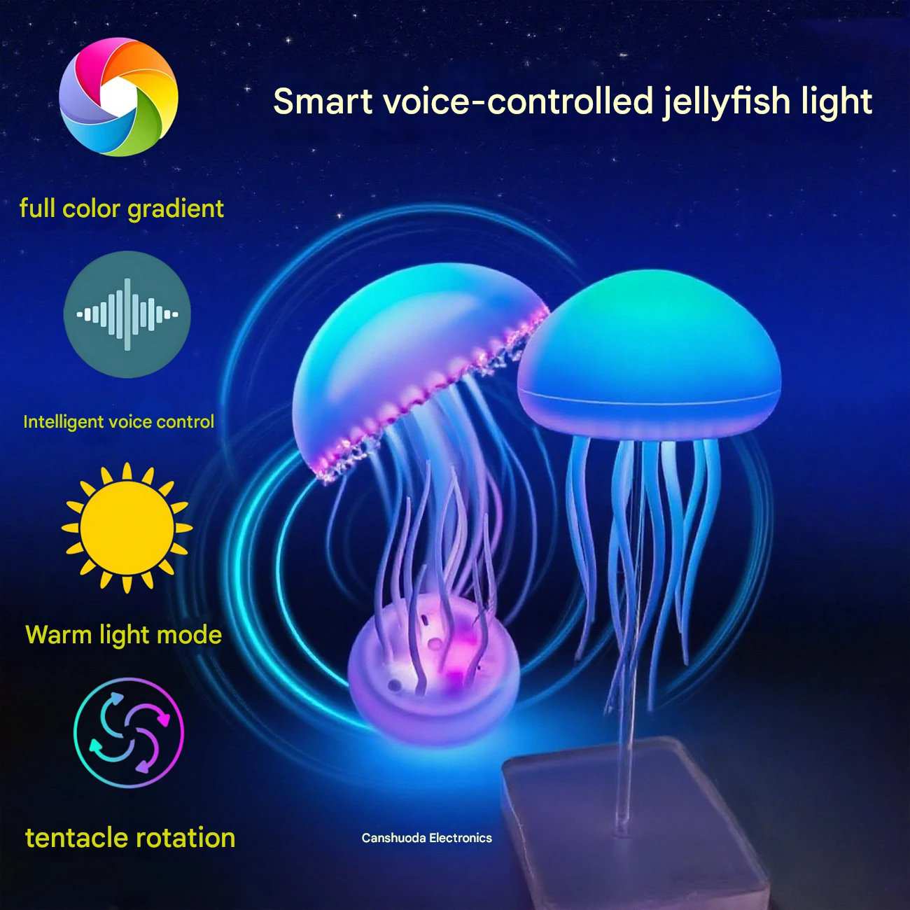 چراغ خواب رومیزی شارژی عروس دریایی AURORA