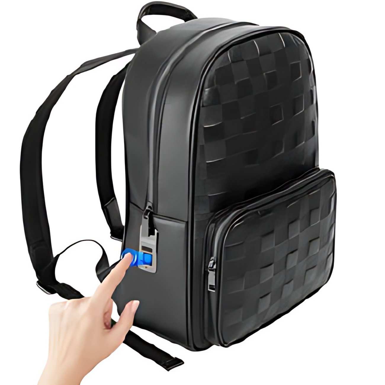 کوله پشتی هوشمند با قفل اثر انگشت مدل چهارخانه