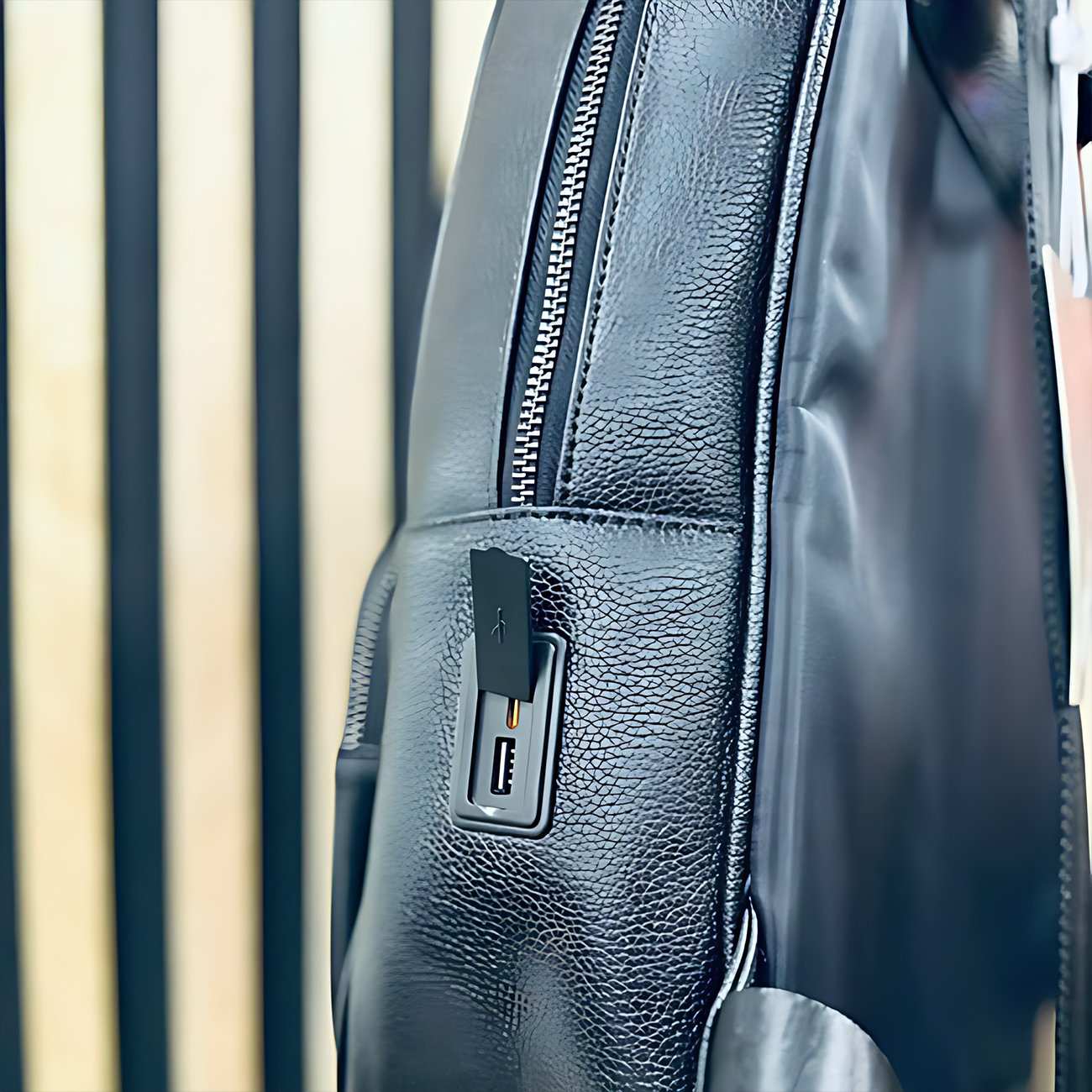 کوله پشتی هوشمند با قفل اثر انگشت مدل چهارخانه