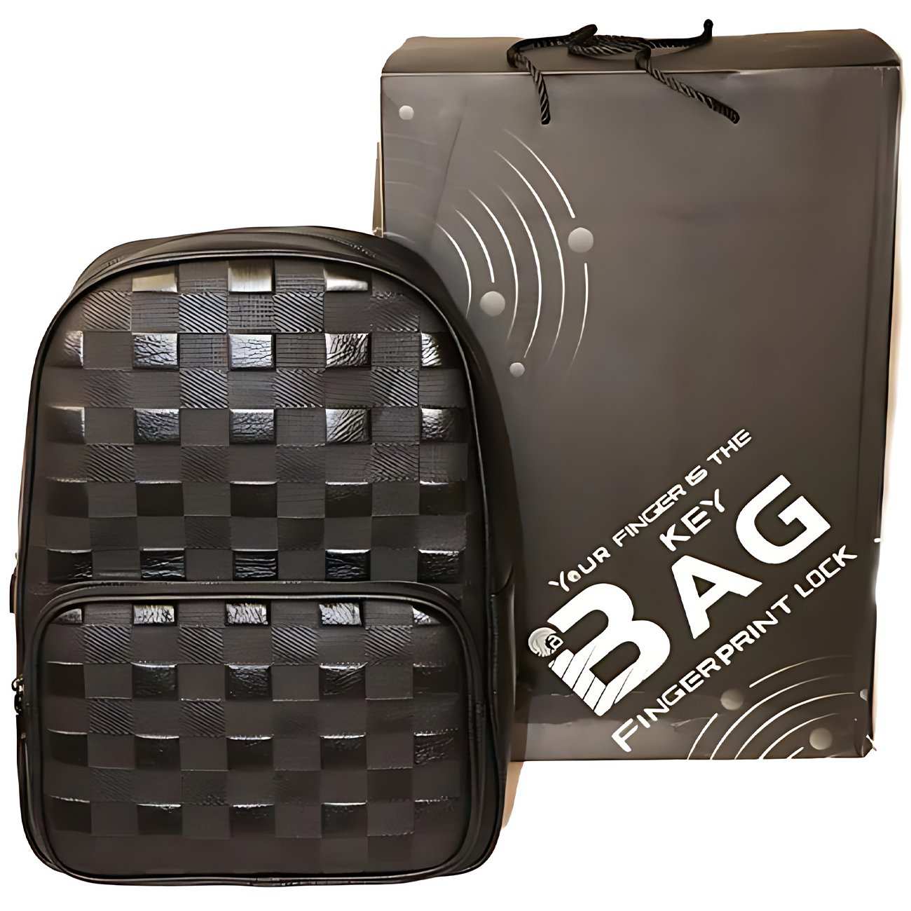 کوله پشتی هوشمند با قفل اثر انگشت مدل چهارخانه