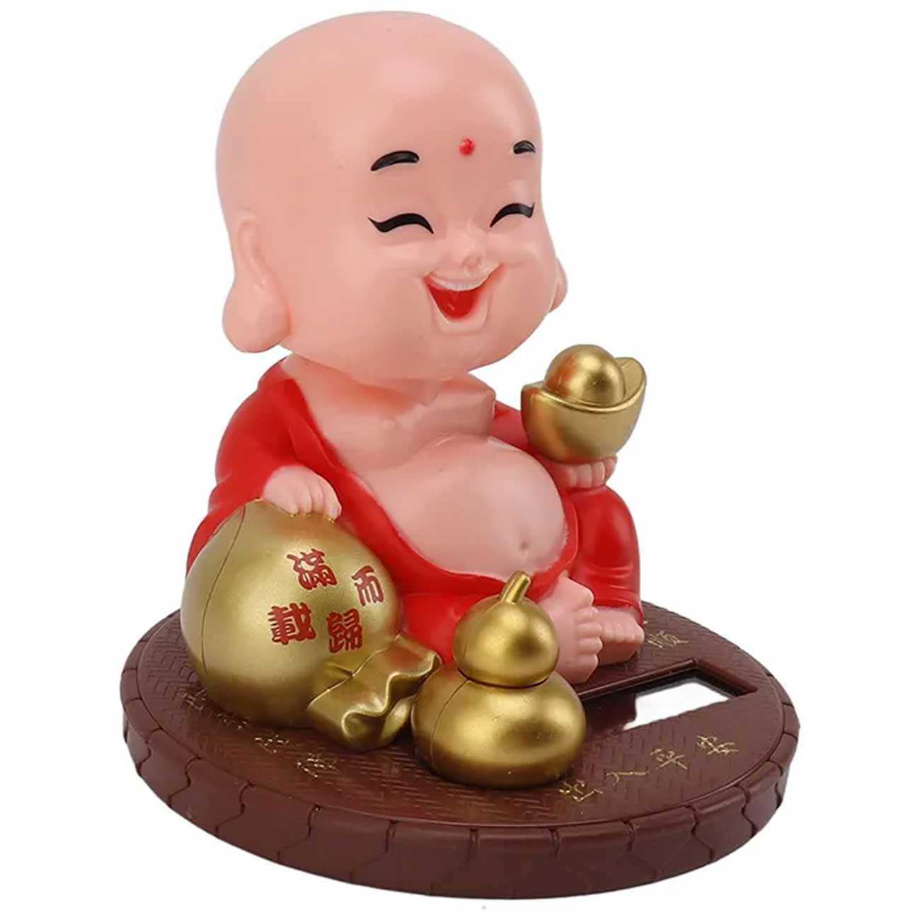 مجسمه فنگشویی خورشیدی متحرک بودا با سر لرزان BABY