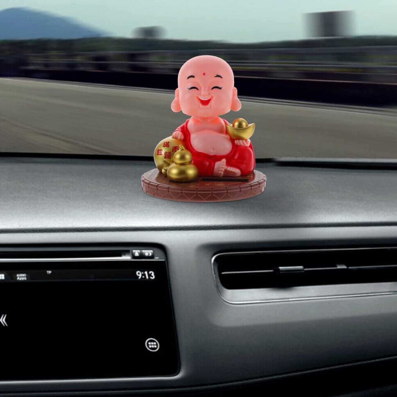 مجسمه فنگشویی خورشیدی متحرک بودا با سر لرزان BABY