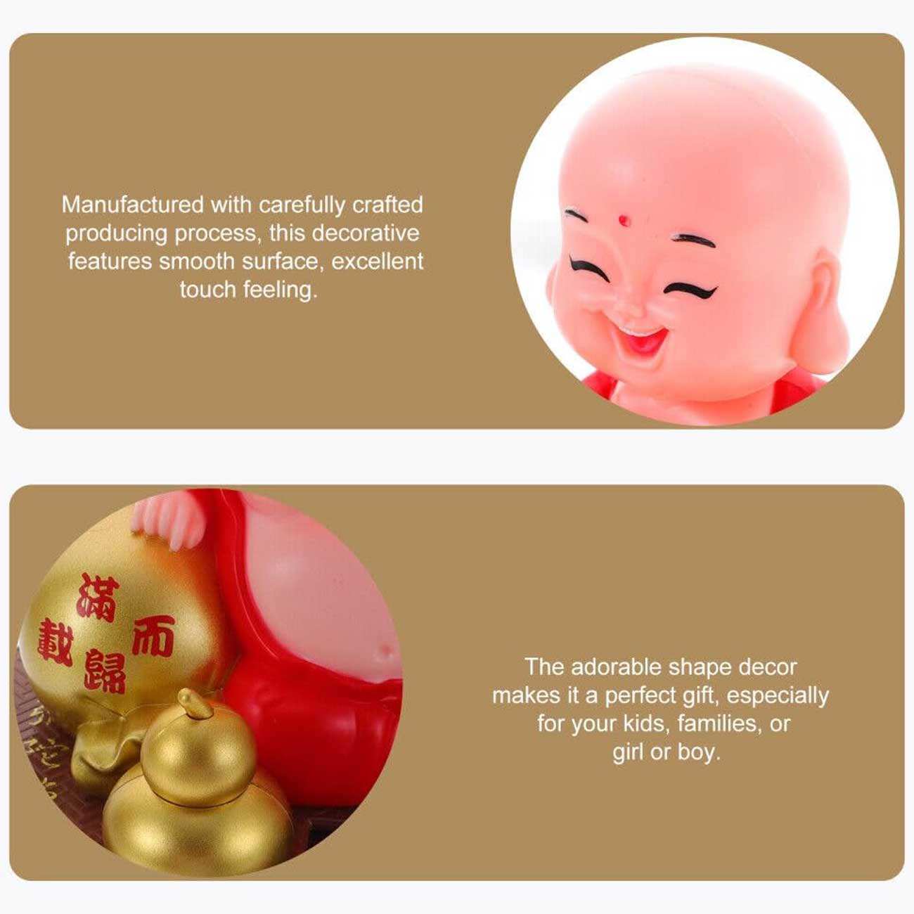 مجسمه فنگشویی خورشیدی متحرک بودا با سر لرزان BABY