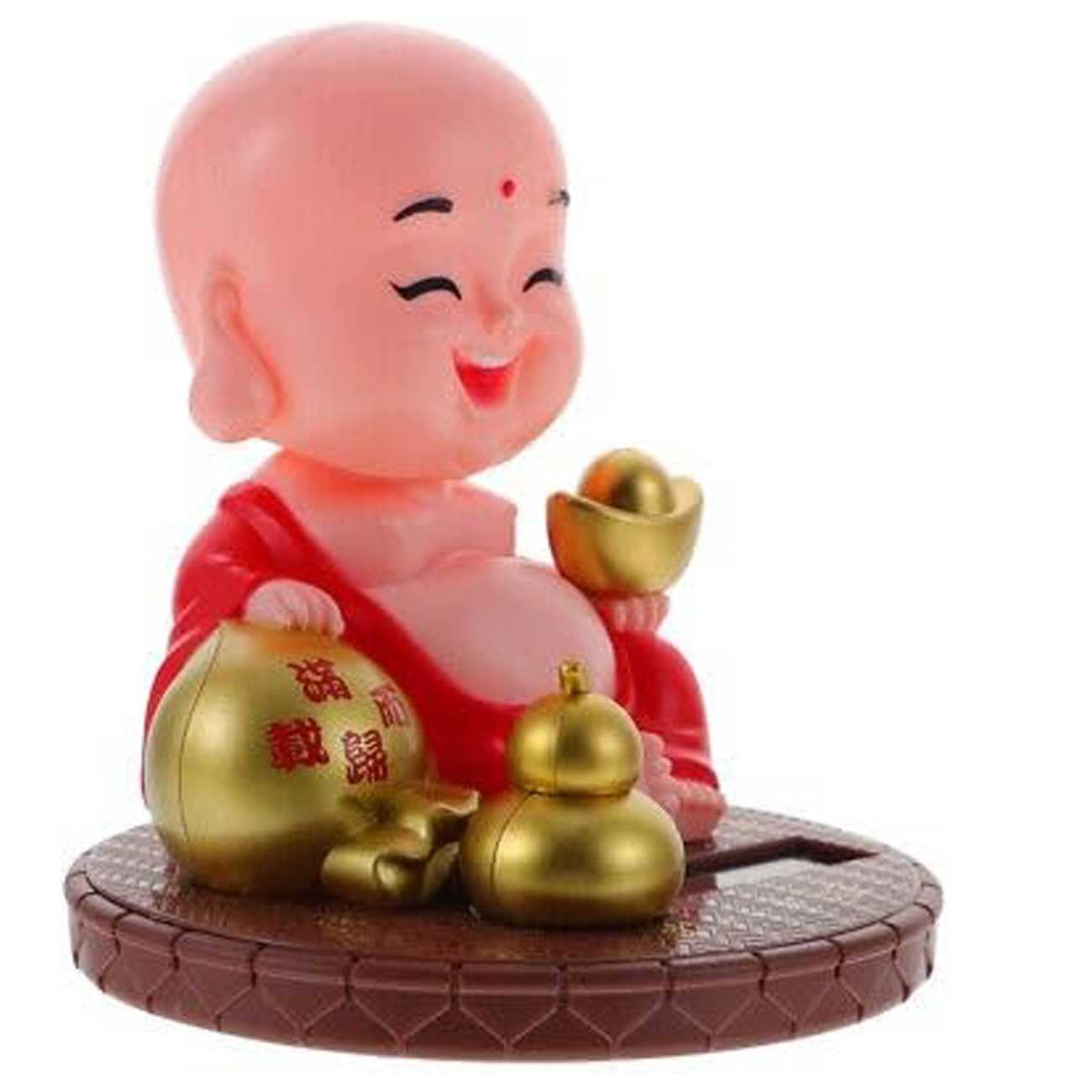 مجسمه فنگشویی خورشیدی متحرک بودا با سر لرزان BABY