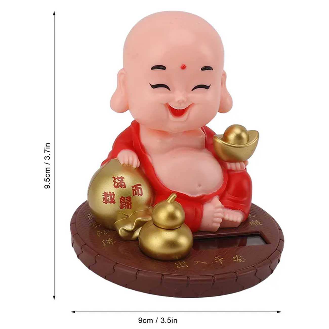 مجسمه فنگشویی خورشیدی متحرک بودا با سر لرزان BABY