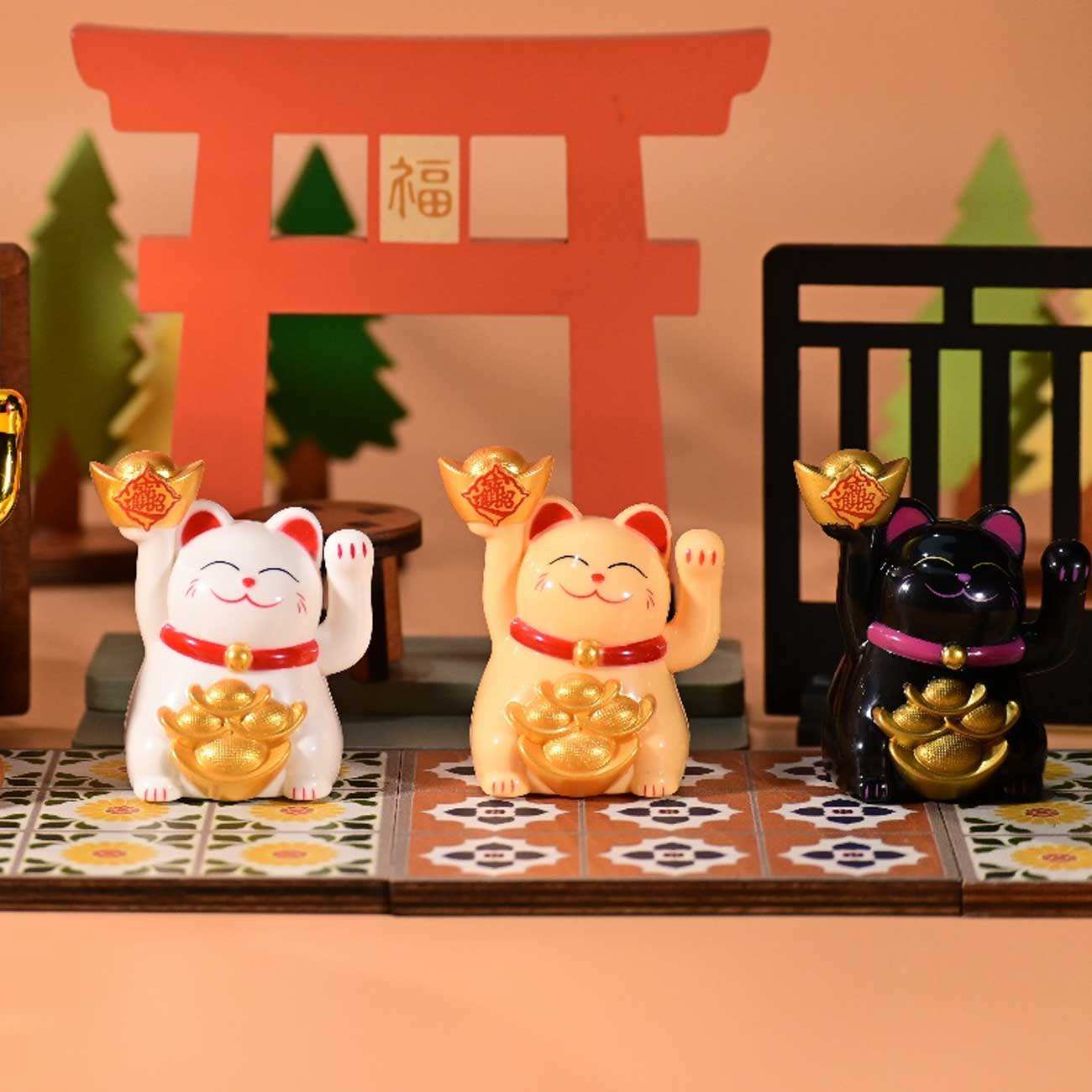 گربه شانس مانکی نکو خورشیدی فنگشویی سایز کوچک MLY23101