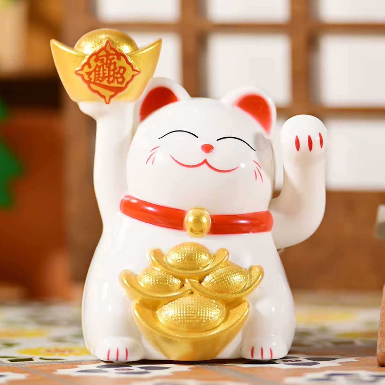 گربه شانس مانکی نکو خورشیدی فنگشویی سایز کوچک MLY23101