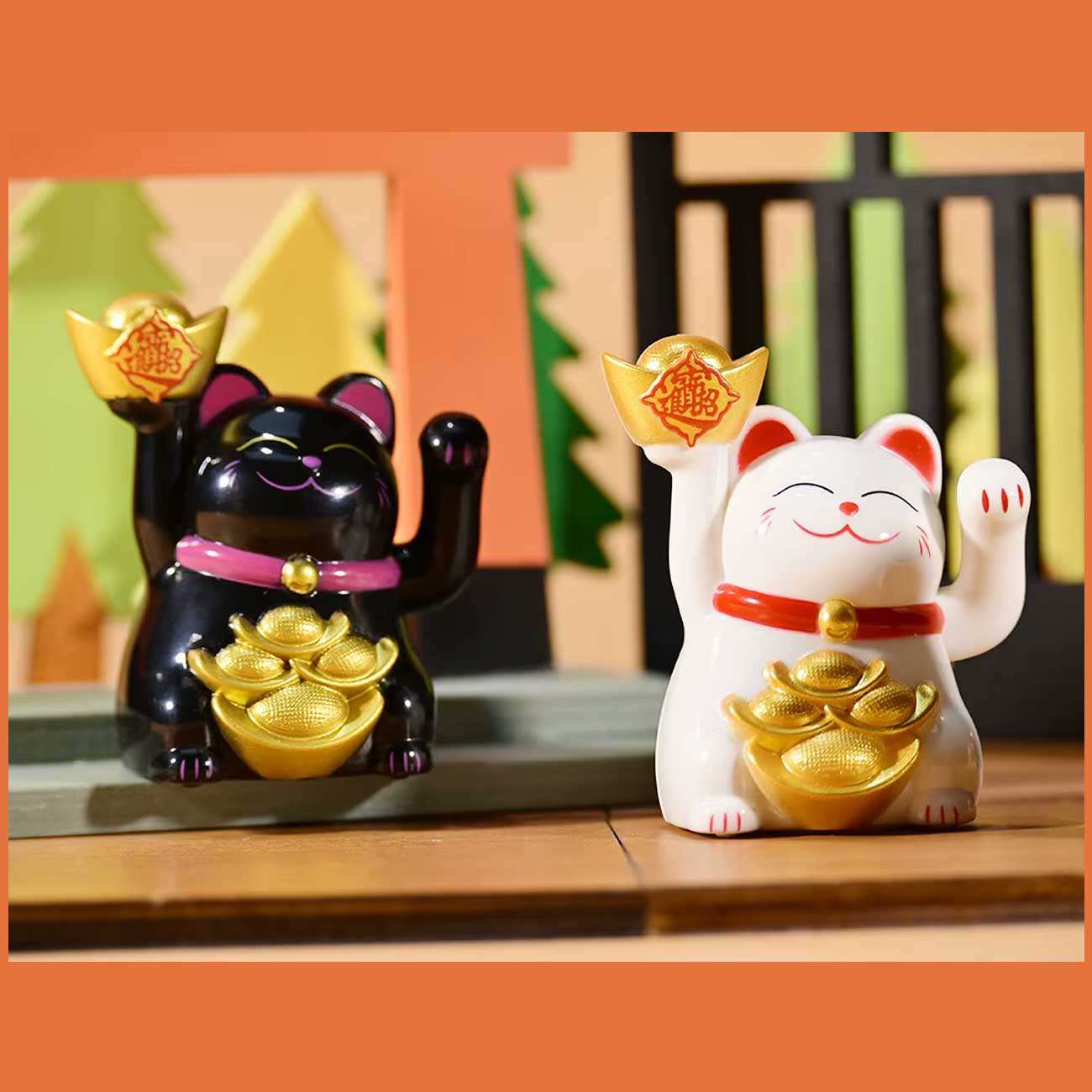 گربه شانس مانکی نکو خورشیدی فنگشویی سایز کوچک MLY23101