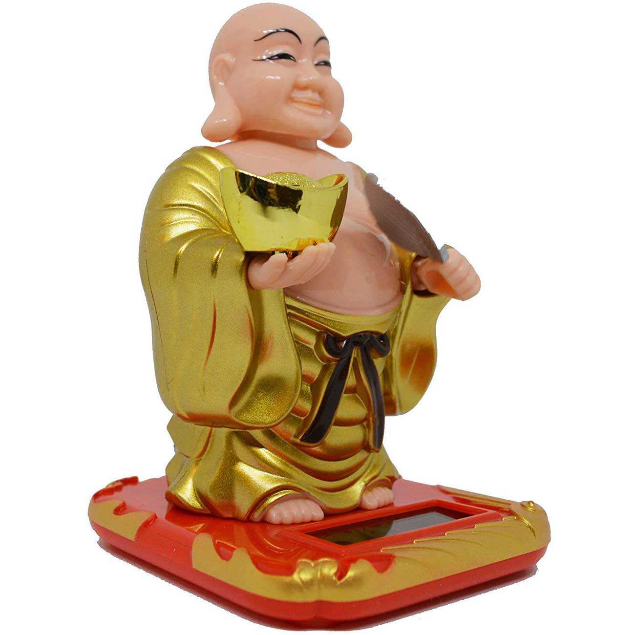 مجسمه فنگشویی خورشیدی متحرک بودا مدل بادبزن