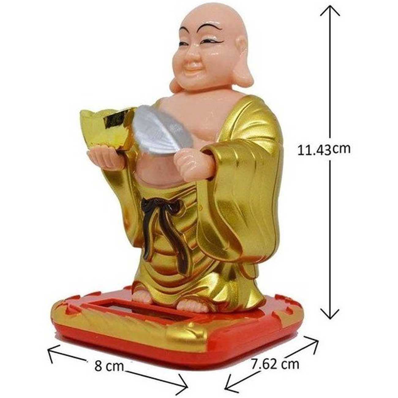 مجسمه فنگشویی خورشیدی متحرک بودا مدل بادبزن