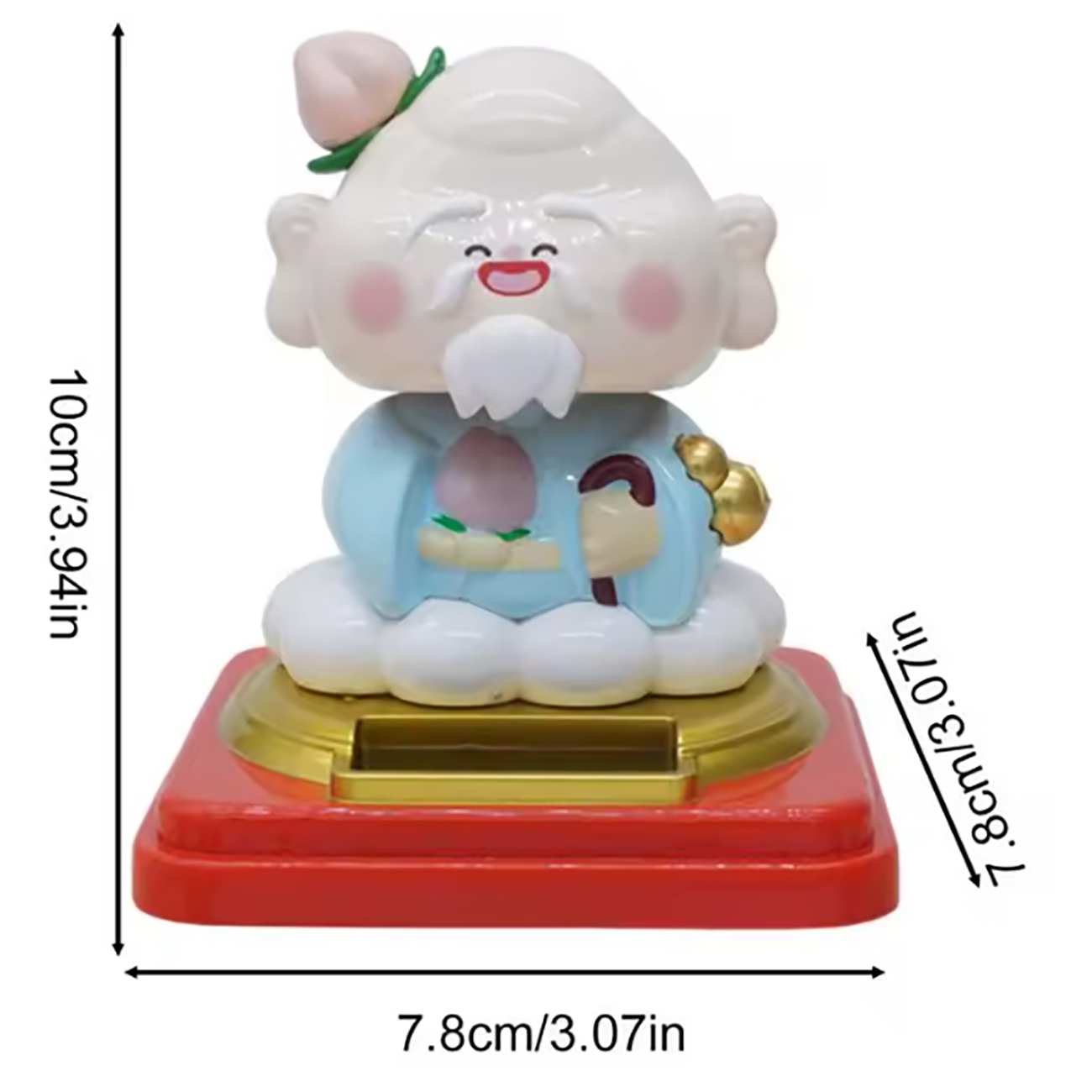 مجسمه خورشیدی فنگشویی مرد چینی با سر لرزان سایز بزرگ JS812A-JS812B