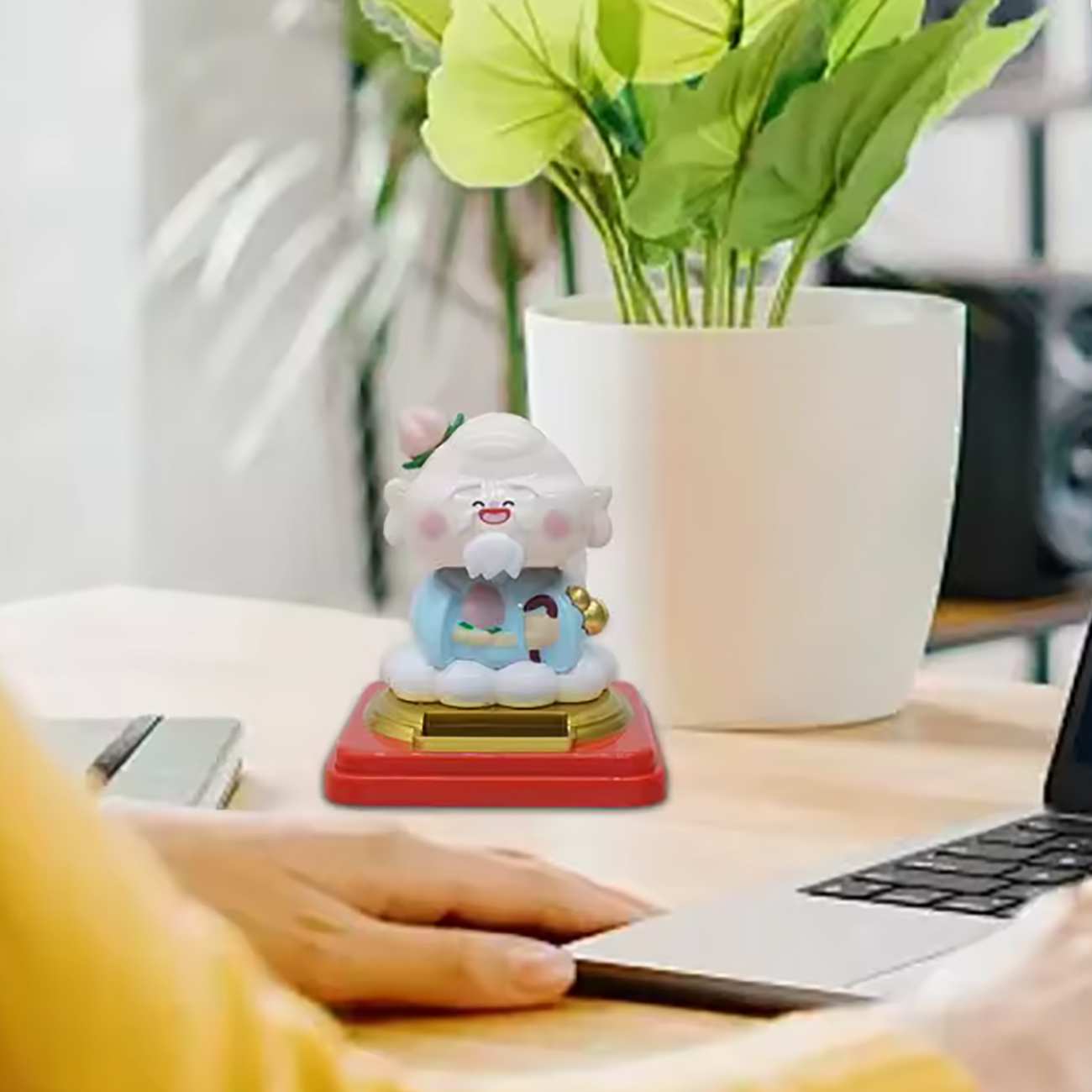 مجسمه خورشیدی فنگشویی مرد چینی با سر لرزان سایز بزرگ JS812A-JS812B