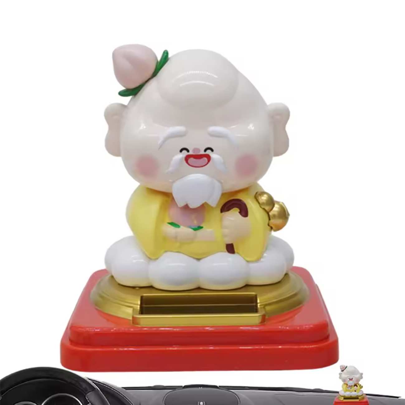 مجسمه خورشیدی فنگشویی مرد چینی با سر لرزان سایز بزرگ JS812A-JS812B