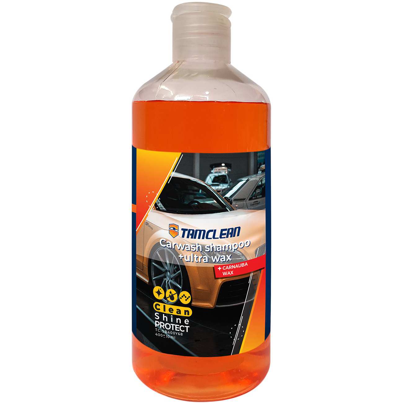 شامپو تمیزکننده بدنه خودرو 400 میلی لیتری تام کلین مدل اولتراواکس TC-SB400Y68