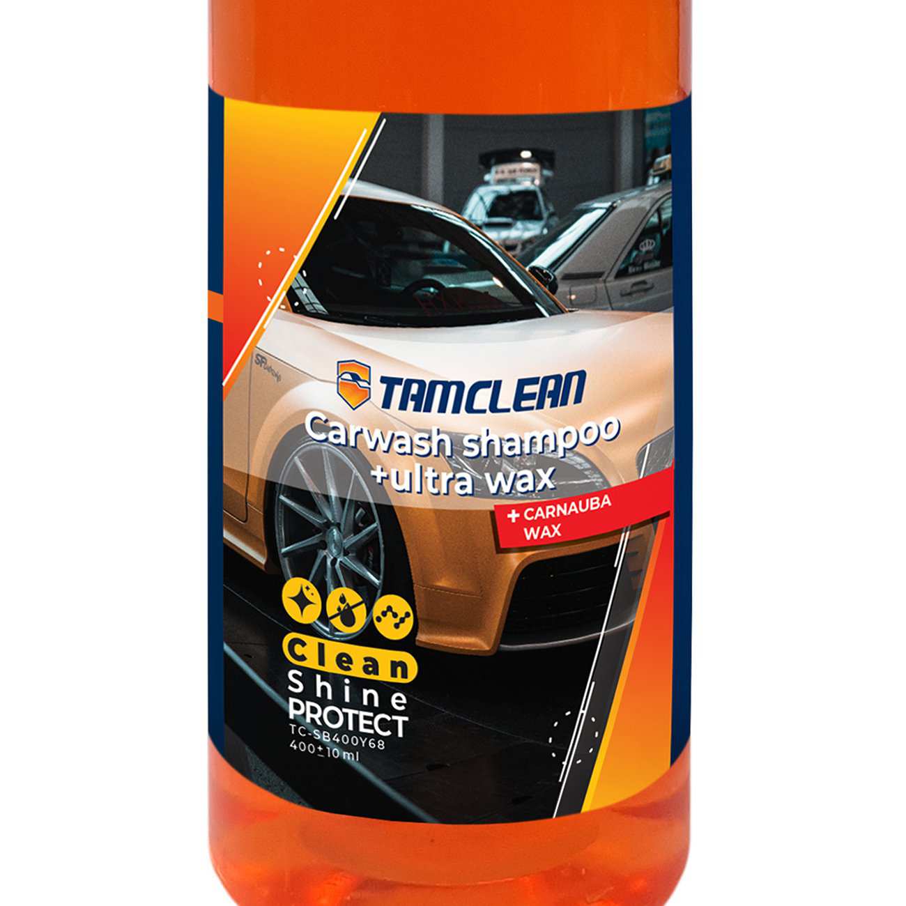 شامپو تمیزکننده بدنه خودرو 400 میلی لیتری تام کلین مدل اولتراواکس TC-SB400Y68