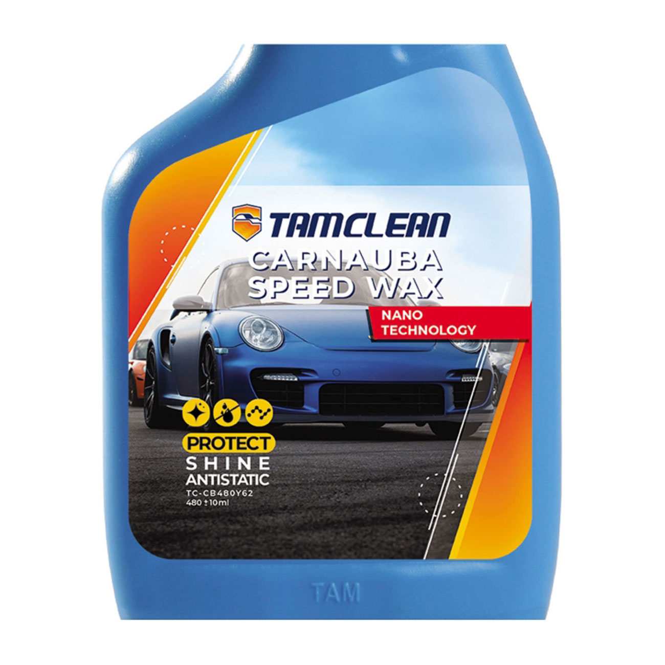 اسپری واکس فوری بدنه خودرو 480 میلی لیتری تام کلین TC-CB480Y62