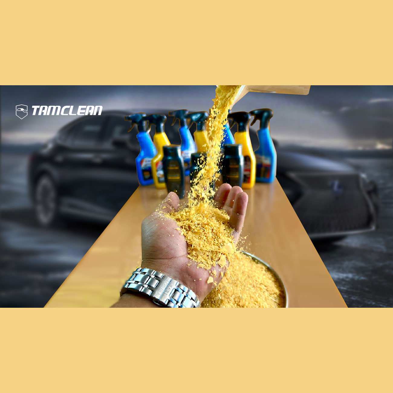 اسپری واکس فوری بدنه خودرو 480 میلی لیتری تام کلین TC-CB480Y62