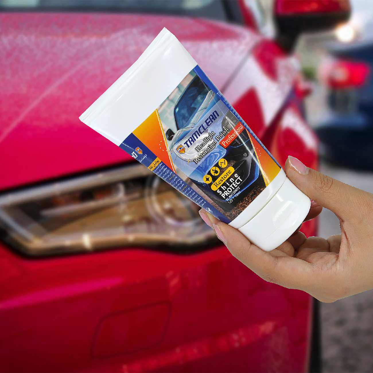 پولیش شفاف کننده چراغ خودرو تام کلین حجم 120 میلی لیتر TC-RH120N72