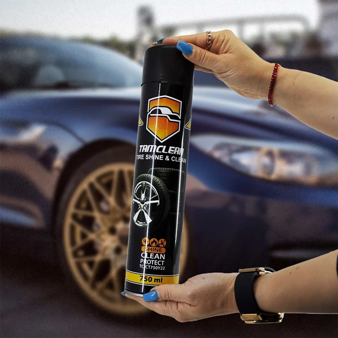 اسپری براق کننده داشبورد و لاستیک تام کلین حجم 750 میلی لیتر TC-CP750N12
