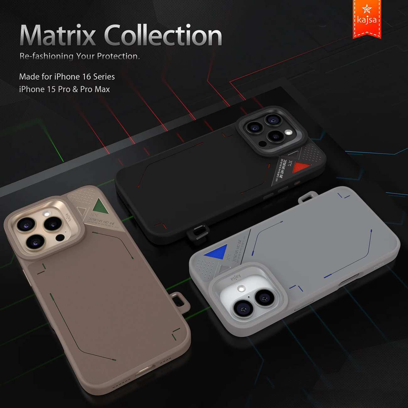 قاب مگسیف آیفون 16 کاجسا Matrix Collection