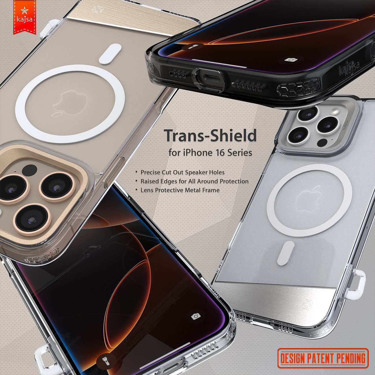 قاب شفاف مگسیف آیفون 16 کاجسا Trans-Shield