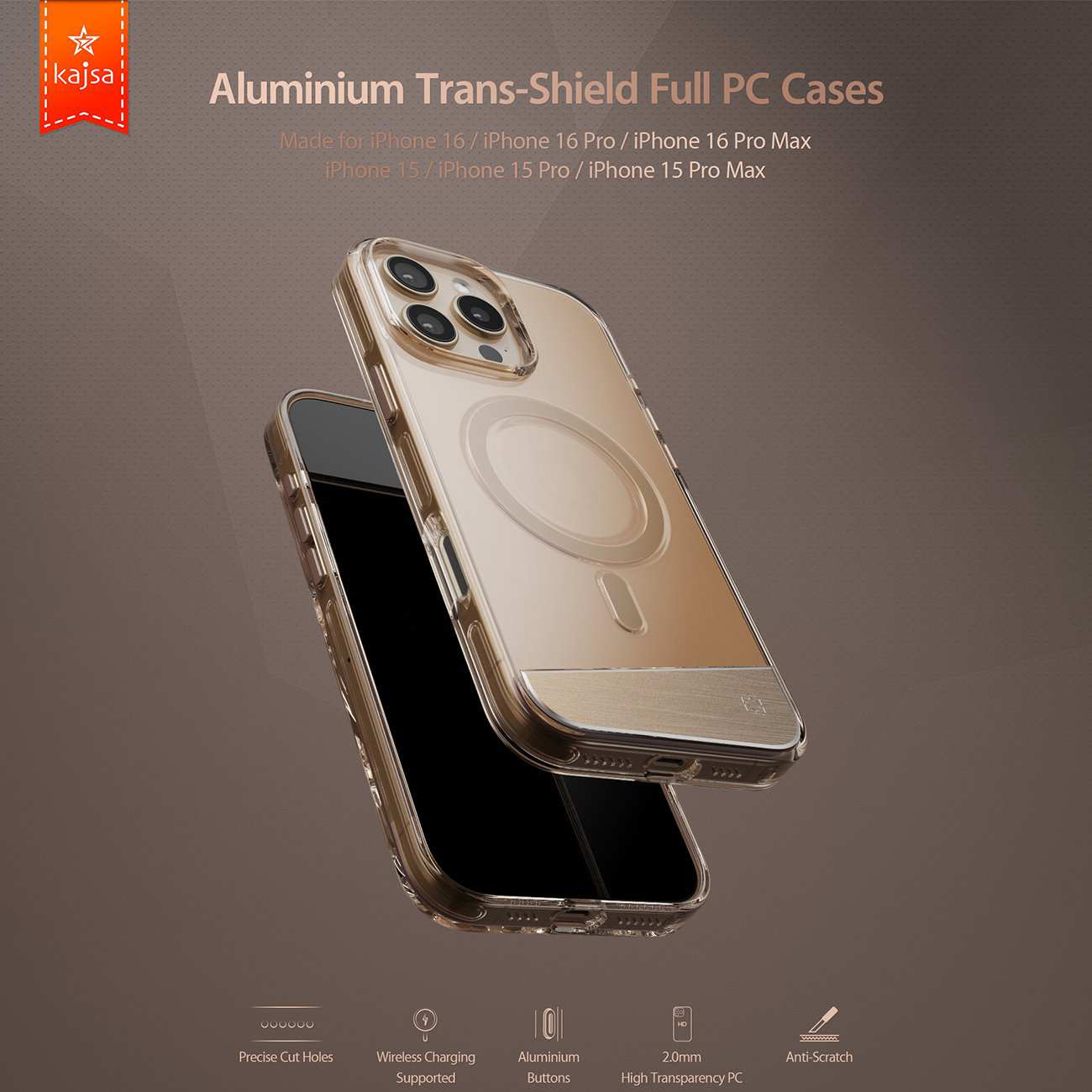 قاب شفاف مگسیف آیفون 16 کاجسا Trans-Shield