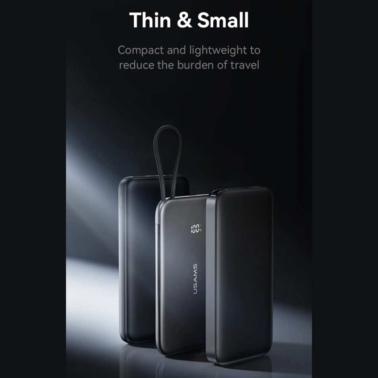 پاوربانک مگنتی 5000 فوق باریک با کابل Type-C یوسامز US-CD227