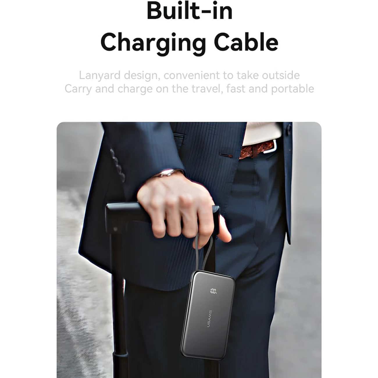پاوربانک مگنتی 5000 فوق باریک با کابل Type-C یوسامز US-CD227