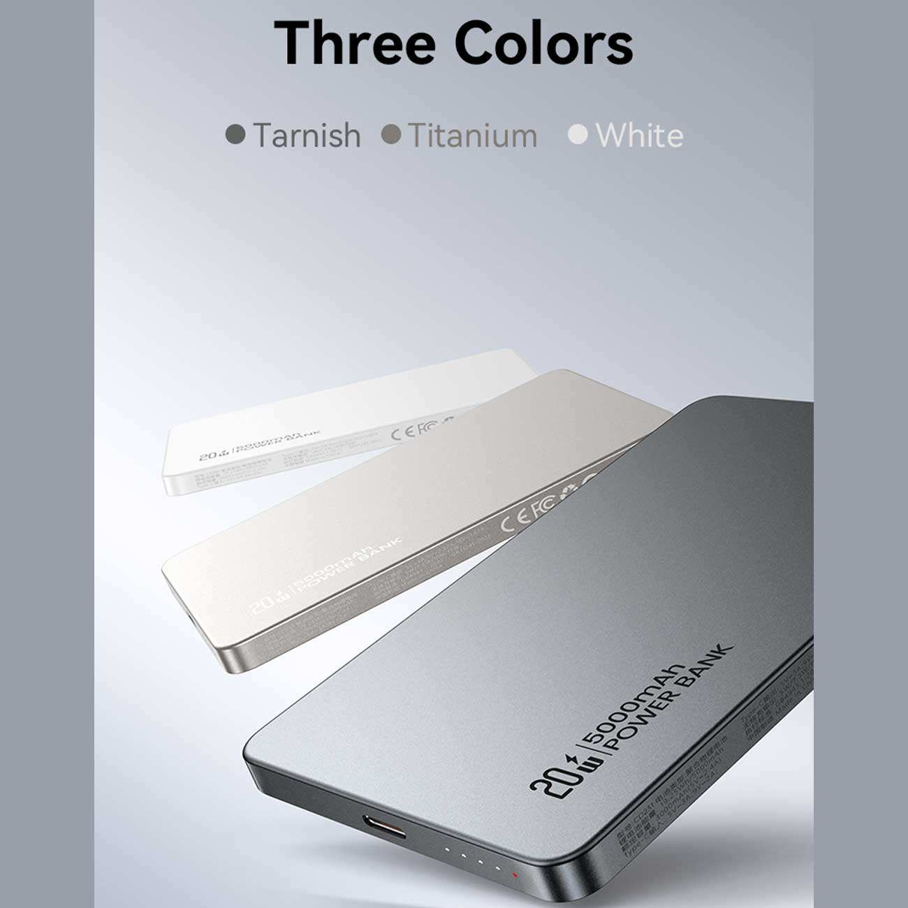 پاوربانک مگنتی 5000 فوق باریک با کابل Type-C یوسامز US-CD227