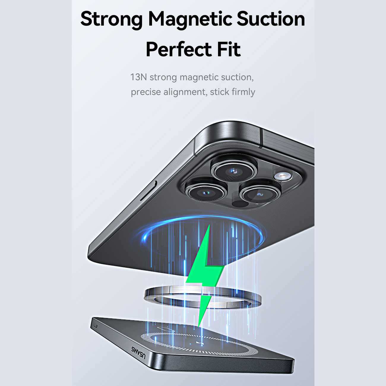 پاوربانک مگنتی 5000 فوق باریک با کابل Type-C یوسامز US-CD227