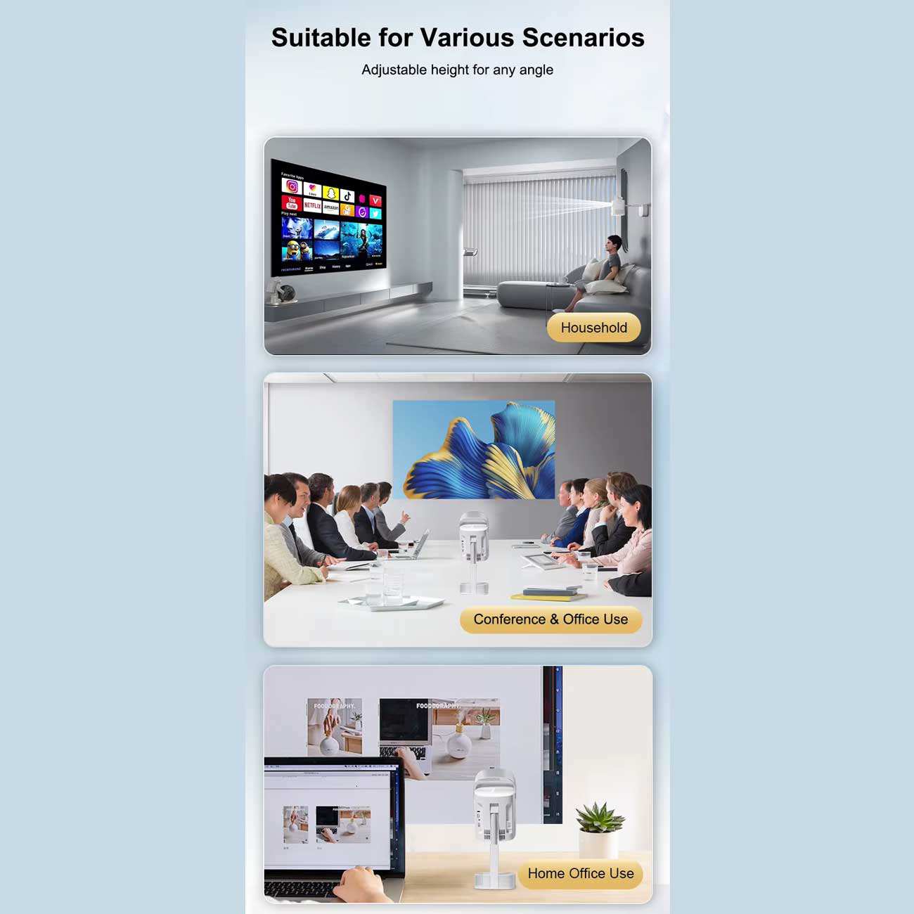 ویدئو پروژکتور پایهدار قابل حمل TS9 PRO