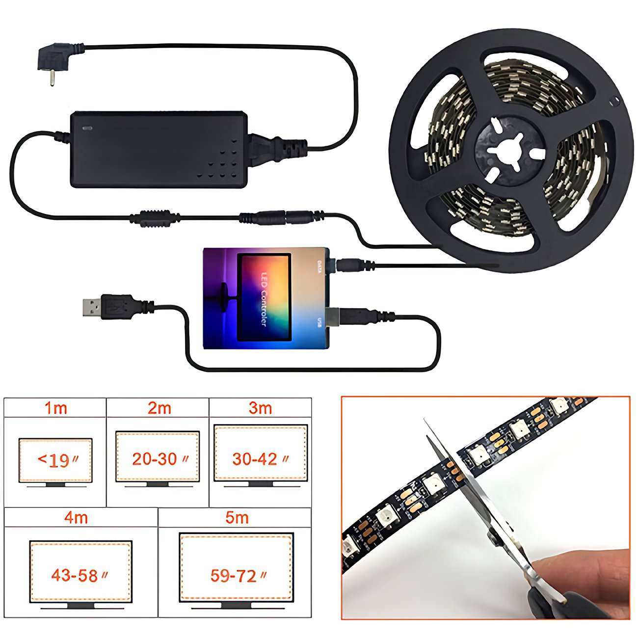 سینک باکس نورپردازی هوشمند تلویزیون 5 متری