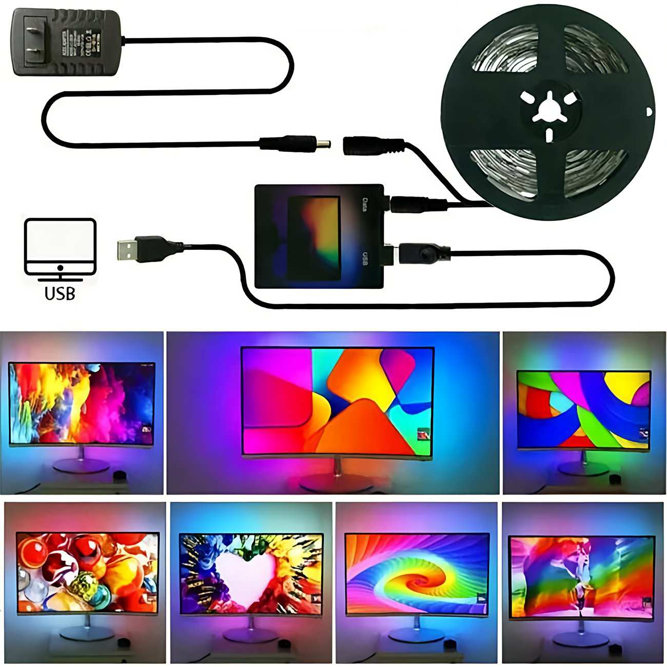 سینک باکس نورپردازی هوشمند تلویزیون 3 متری