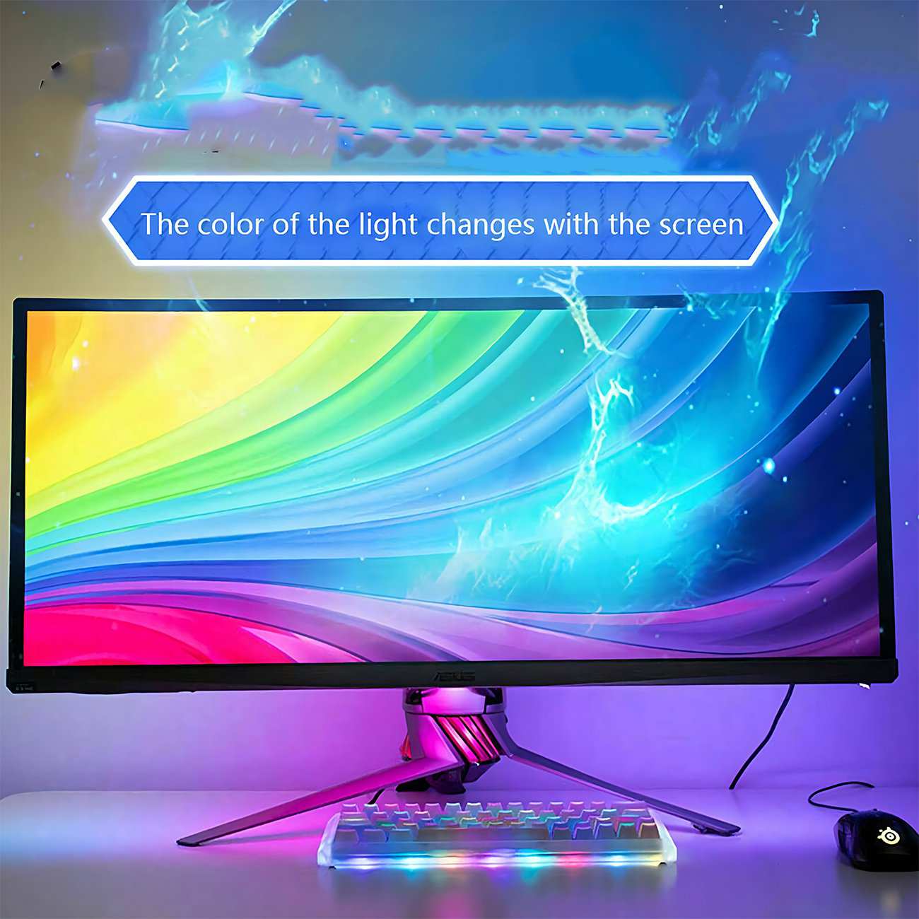 سینک باکس نورپردازی هوشمند تلویزیون 3 متری