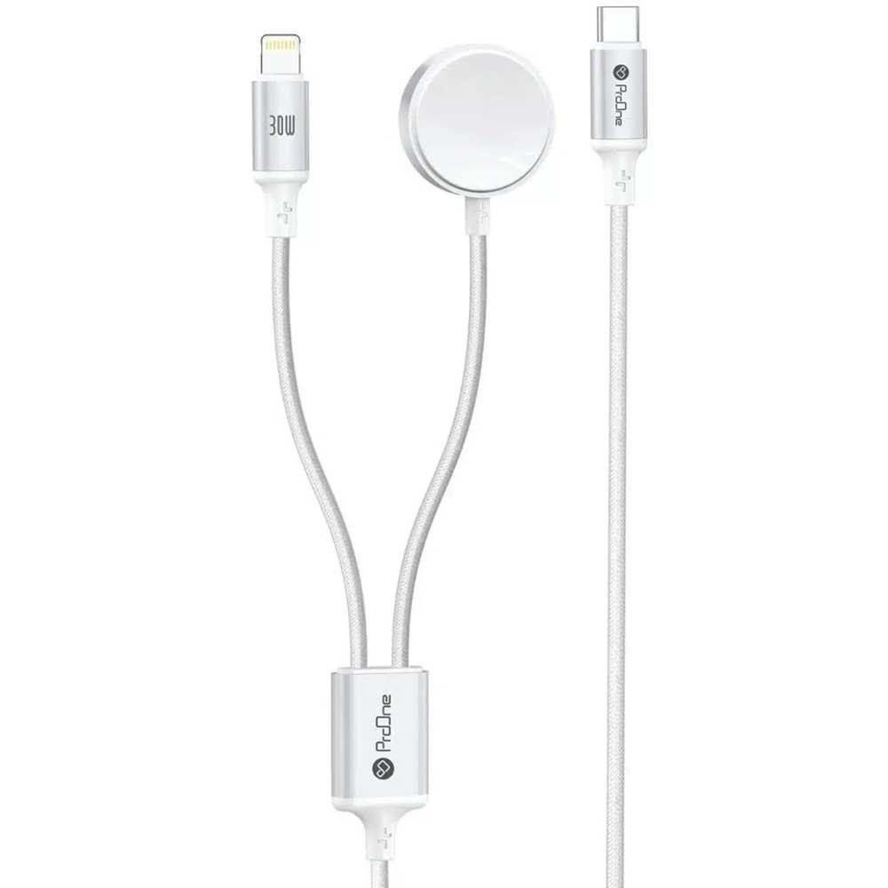 کابل تایپ سی به لایتنینگ 27 وات و شارژ مگنتی اپلواچ 1.2 متری پرووان PWL835