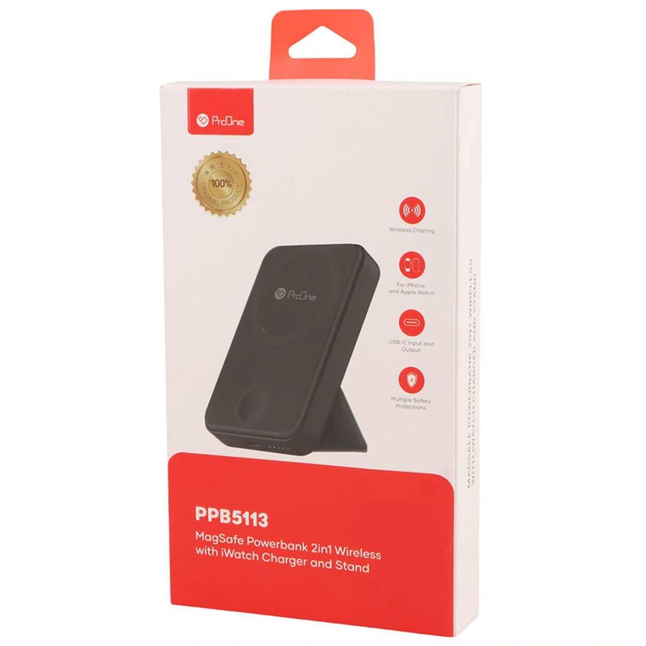 پاوربانک 10000 بیسیم 15 وات گوشی موبایل و اپلواچ و تایپسی 20 وات پرووان PPB5113