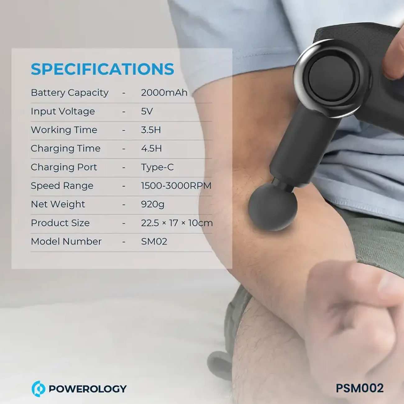 ماساژور تفنگی بدن پاورولوژی PSM002