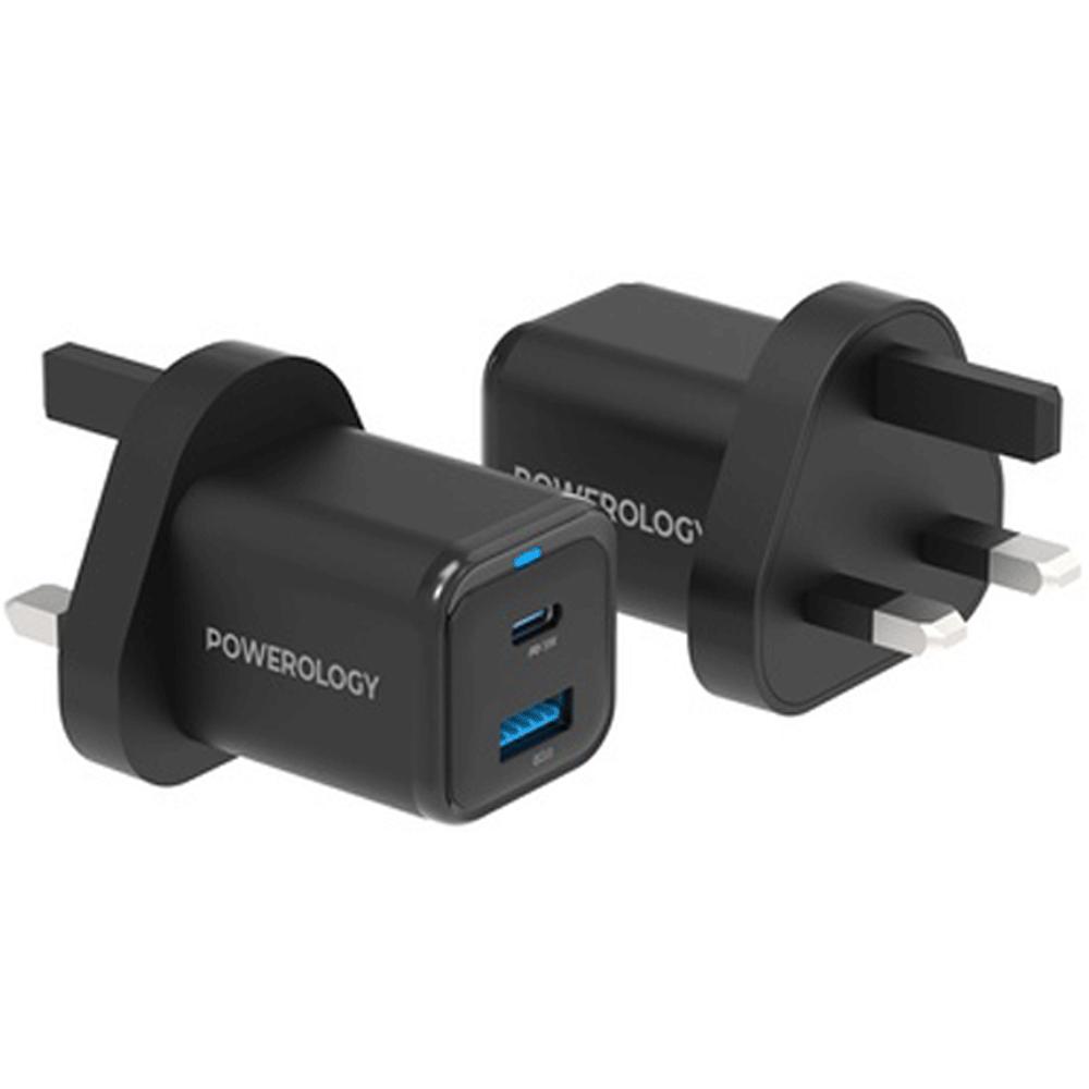 شارژر دیواری تایپ سی و یو اس بی 35 وات پاورولوژی PWCUQC023-C