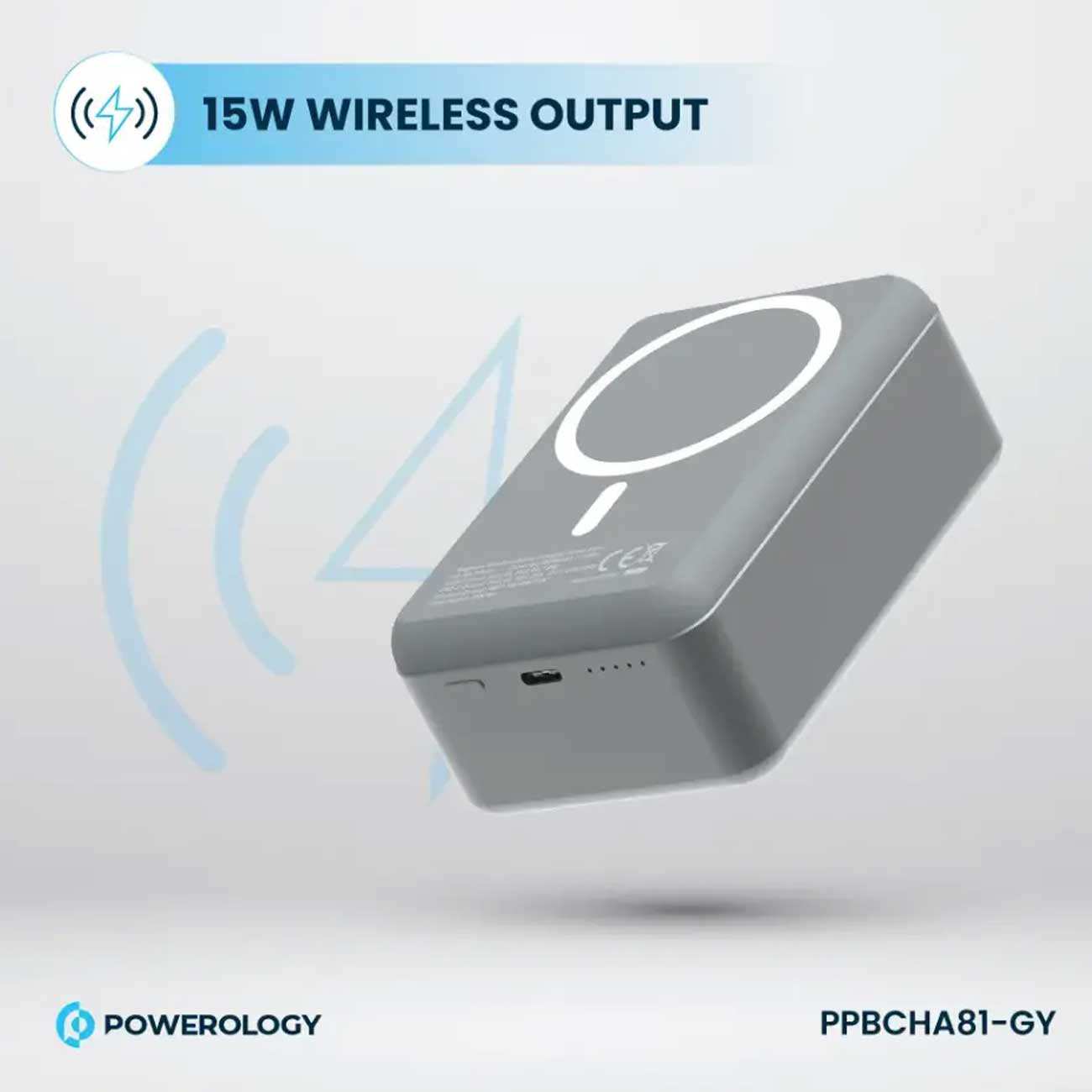 پاوربانک 30000 وایرلس 15 وات و تایپسی 20 وات پاورولوژی PPBCHA81-GY