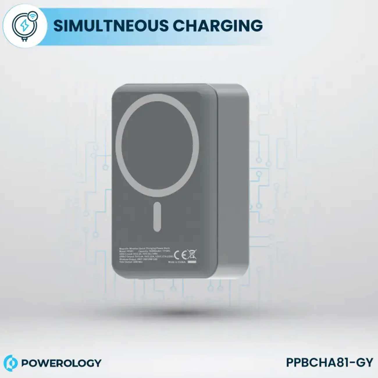 پاوربانک 30000 وایرلس 15 وات و تایپسی 20 وات پاورولوژی PPBCHA81-GY