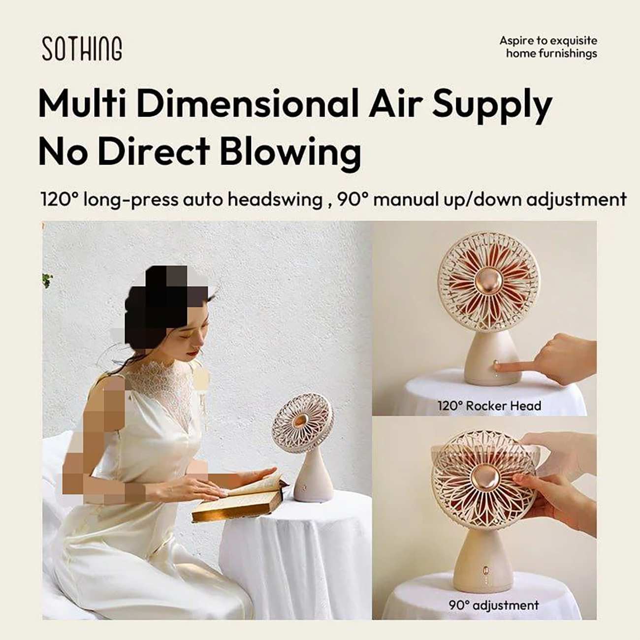 پنکه شارژی رومیزی و دستی قابل حمل سوتینگ Sothing 2113A