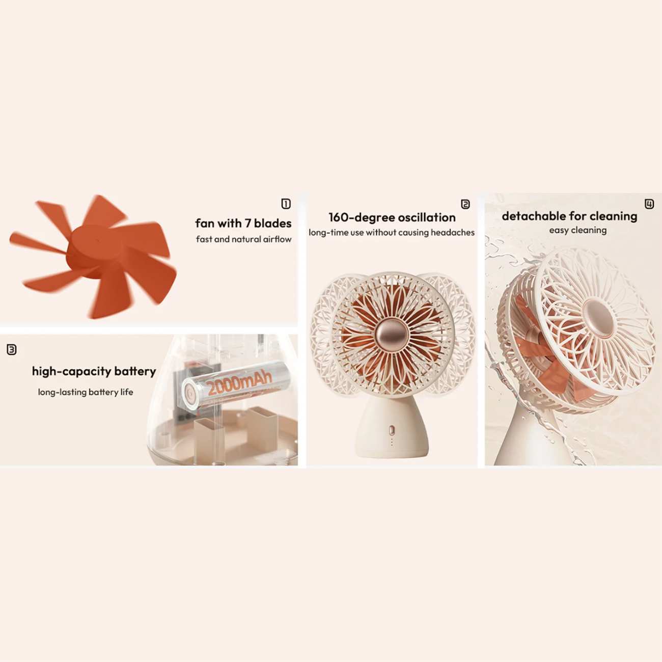 پنکه شارژی رومیزی و دستی قابل حمل سوتینگ Sothing 2113A