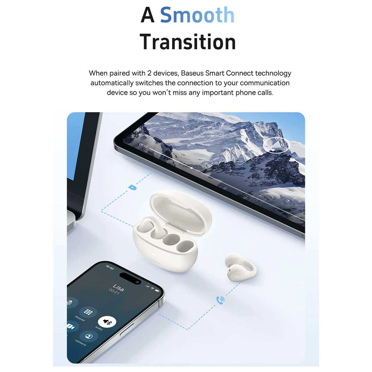 هندزفری بلوتوثی 5.3 گیرهای بیسوس AS01 A00079500113