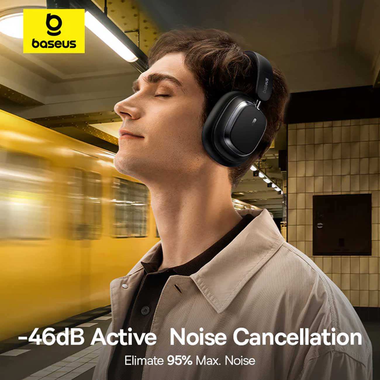 هدفون گیمینگ بیسیم نویز کنسلینگ فعال ANC با اتصال دوگانه بیسوس Bowie H1s A00075301113