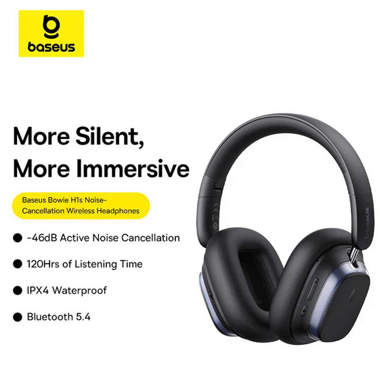 هدفون گیمینگ بیسیم نویز کنسلینگ فعال ANC با اتصال دوگانه بیسوس Bowie H1s A00075301113