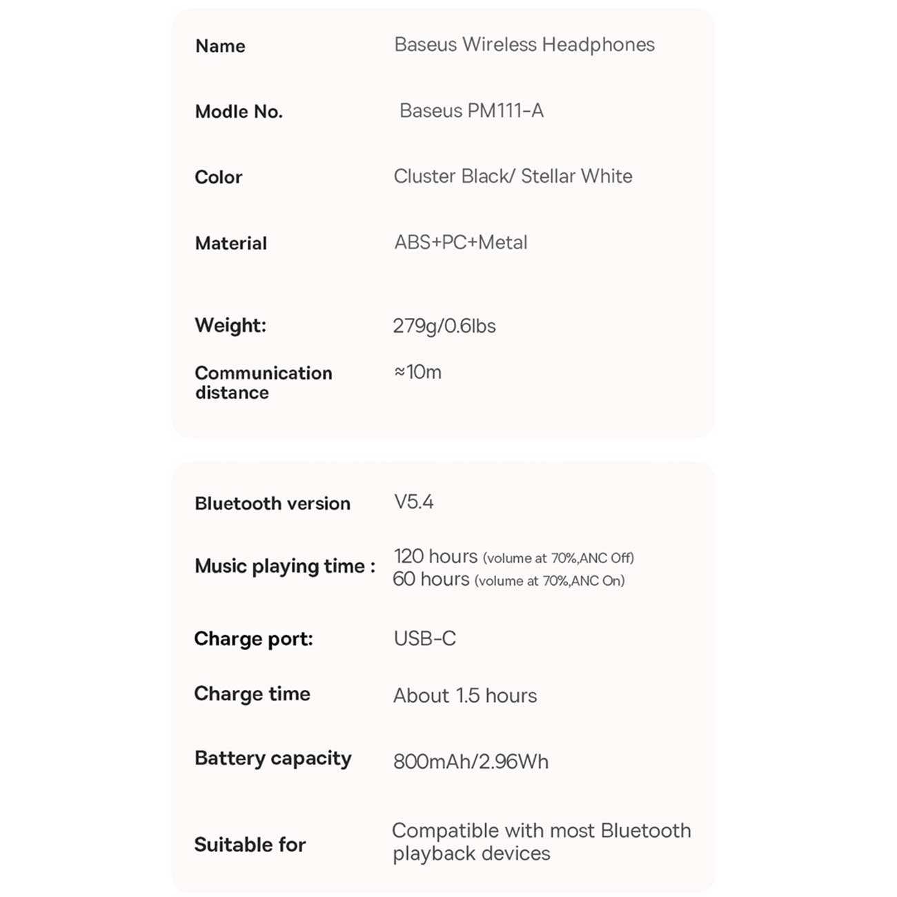 هدفون گیمینگ بیسیم نویز کنسلینگ فعال ANC با اتصال دوگانه بیسوس Bowie H1s A00075301113