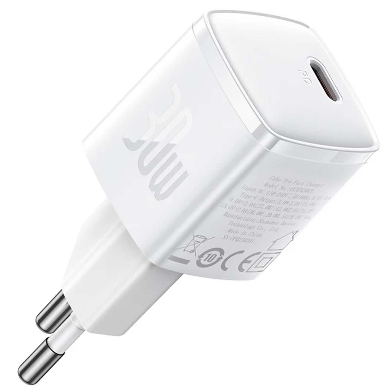 شارژر دیواری فست تایپ سی 30 وات بیسوس Cube Pro